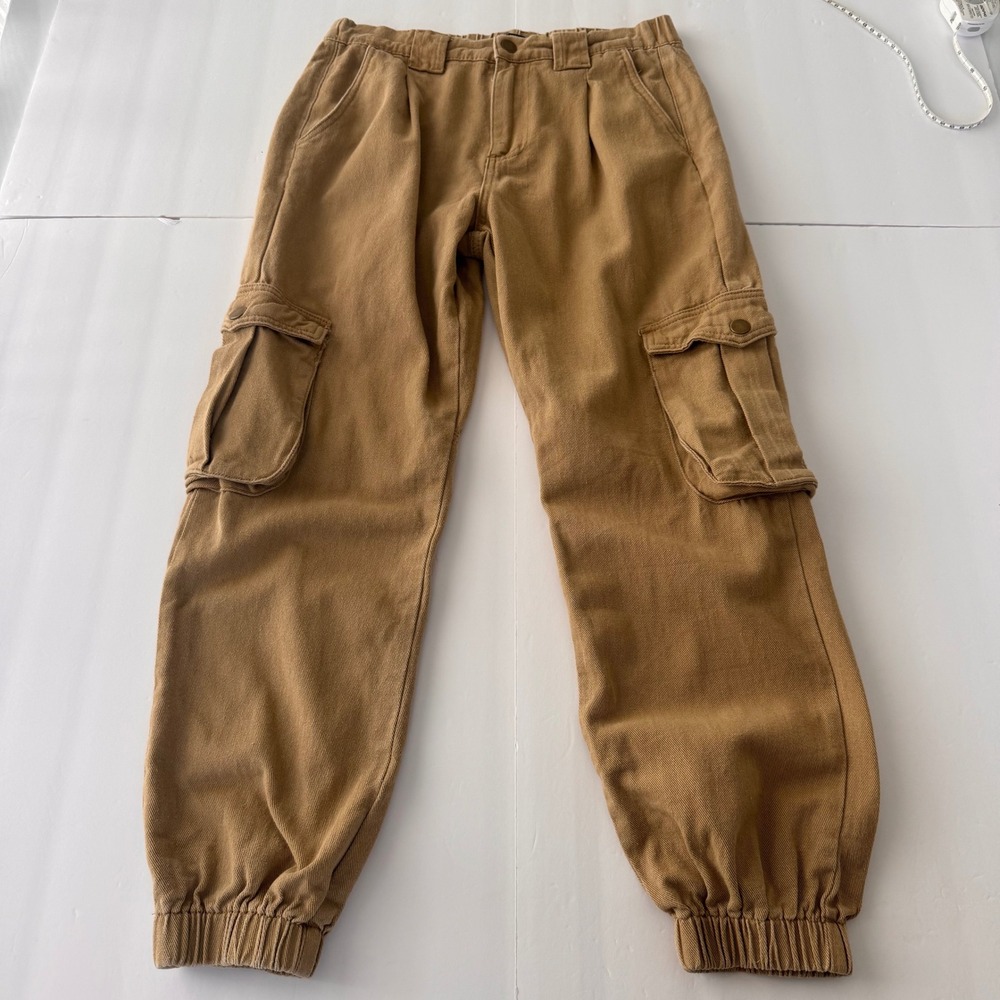 Fashion Nova Women Camel Tan Cotton Cargo Jogger Pants Size M JV21890P